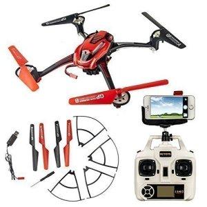 WildGrow® F1C Real-time FPV RC Quadcopter Drone with Wifi Camera Live Video Headless Drone One Key Return/Throw to Fly Function (F1C Red)
