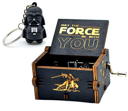 Star Wars Music Box- 18 Note Mechanism Antique Carved Music Box Crafts Toy (Star Wars(Black))