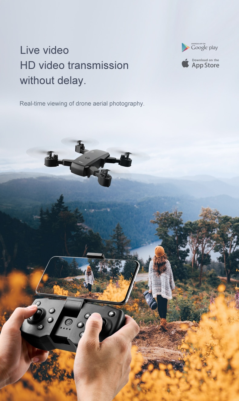 H013178af141745d59979f4ca8cb86352b APP New Mini Drone 4K 1080P HD Camera WiFi Fpv Air Pressure Altitude Hold Black And White Foldable Quadcopter RC Dron Toy