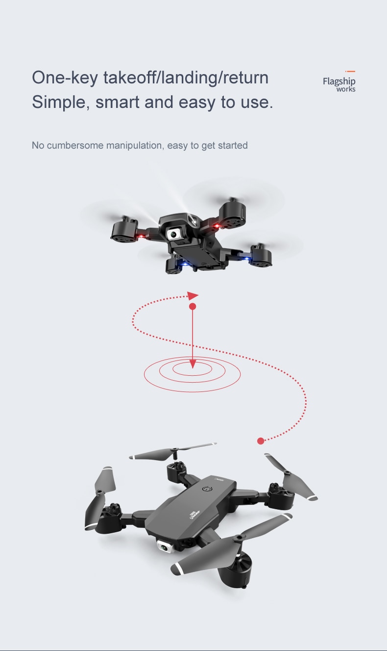 H17fa2666d04e448aa1667d0edd652633q APP New Mini Drone 4K 1080P HD Camera WiFi Fpv Air Pressure Altitude Hold Black And White Foldable Quadcopter RC Dron Toy