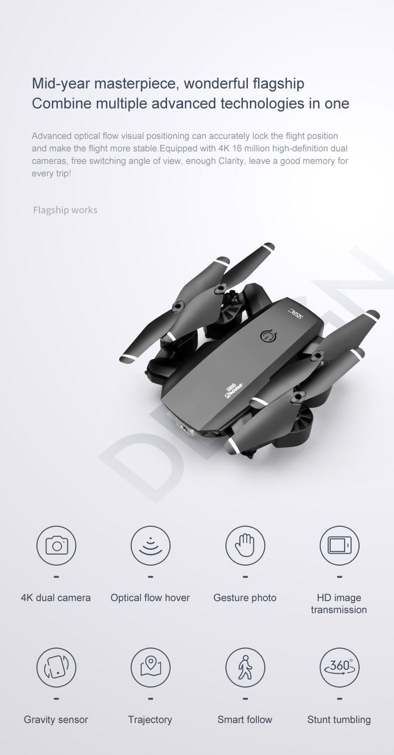 H18bd056f2295409fb827d71d8ad91a96Z APP New Mini Drone 4K 1080P HD Camera WiFi Fpv Air Pressure Altitude Hold Black And White Foldable Quadcopter RC Dron Toy