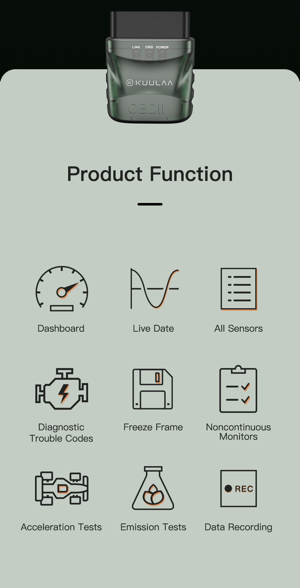 H1f74e092c7e9461b8aac5dc62b19ee07U KUULAA ELM327 V1.5 OBD2 Scanner Bluetooth 4.0 OBD 2 Car Diagnostic Tool for IOS Android PC ELM 327 Scanner OBDII Reader