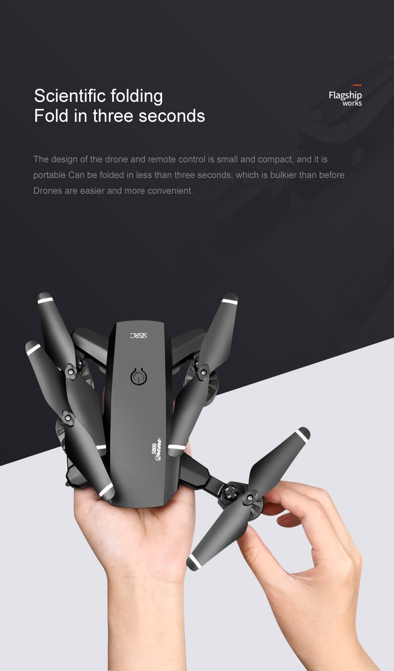 H2851aea9d06147d4a09fc3d7f6832747M APP New Mini Drone 4K 1080P HD Camera WiFi Fpv Air Pressure Altitude Hold Black And White Foldable Quadcopter RC Dron Toy