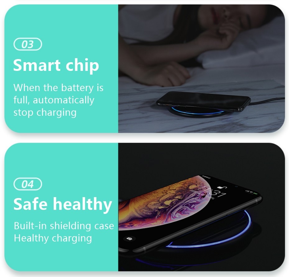 H2f4f2320217649da8e15e3edede41844u Fast Wireless Charger Pad for Iphone Qi Wireless Charging Stand for Android Phone Car Wireless Charger Auto