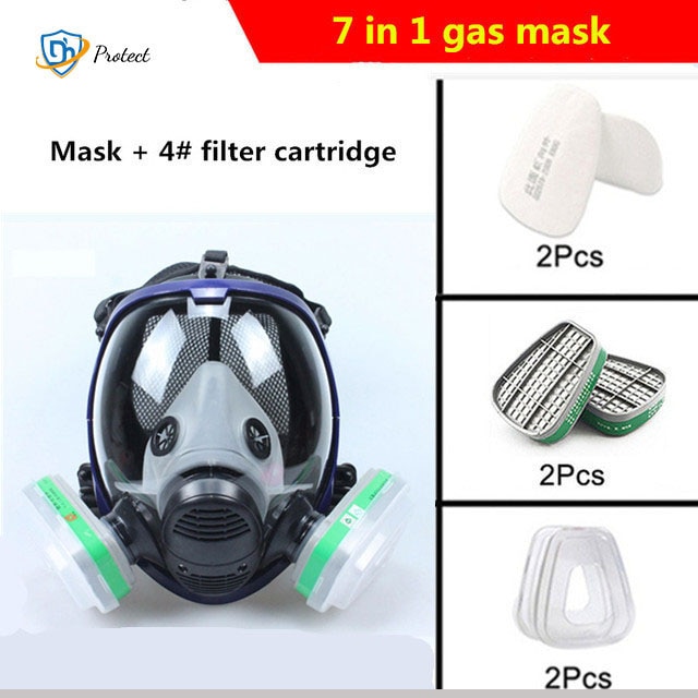 H39d986c08940440290f07ad1df5ae859E Chemical Mask 6800 7 in 1 Gas Mask Dustproof Respirator Paint Pesticide Spray Silicone Full Face Filters for Laboratory Welding