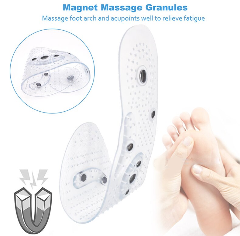 H42191bf037df4d0e8906b65bdf625691t Unisex Magnetic Massage Insoles Foot Acupressure Shoe Pads Therapy Slimming Insoles for Weight Loss Transparent