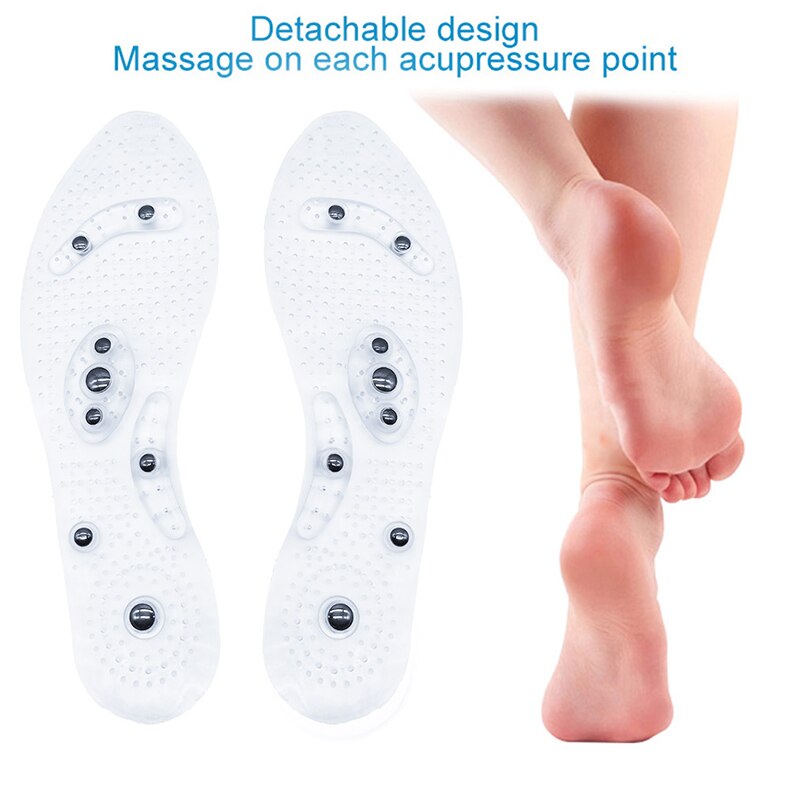 H499168f0834f4f90852500aa58bea49fF Unisex Magnetic Massage Insoles Foot Acupressure Shoe Pads Therapy Slimming Insoles for Weight Loss Transparent