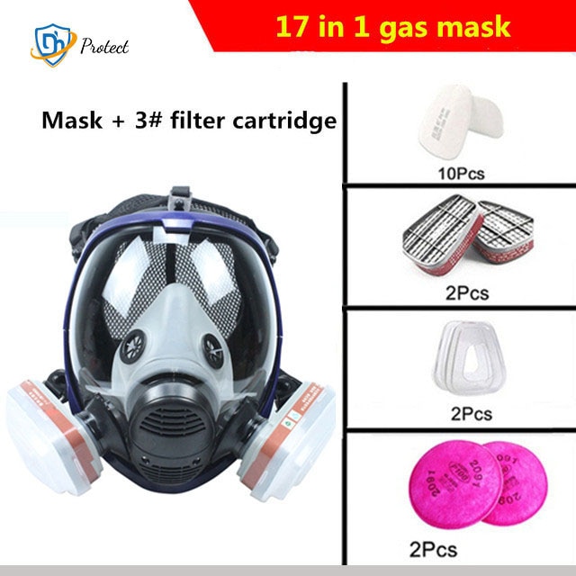 H5056935727f740ebb5a40aaadb27e665d Chemical Mask 6800 7 in 1 Gas Mask Dustproof Respirator Paint Pesticide Spray Silicone Full Face Filters for Laboratory Welding