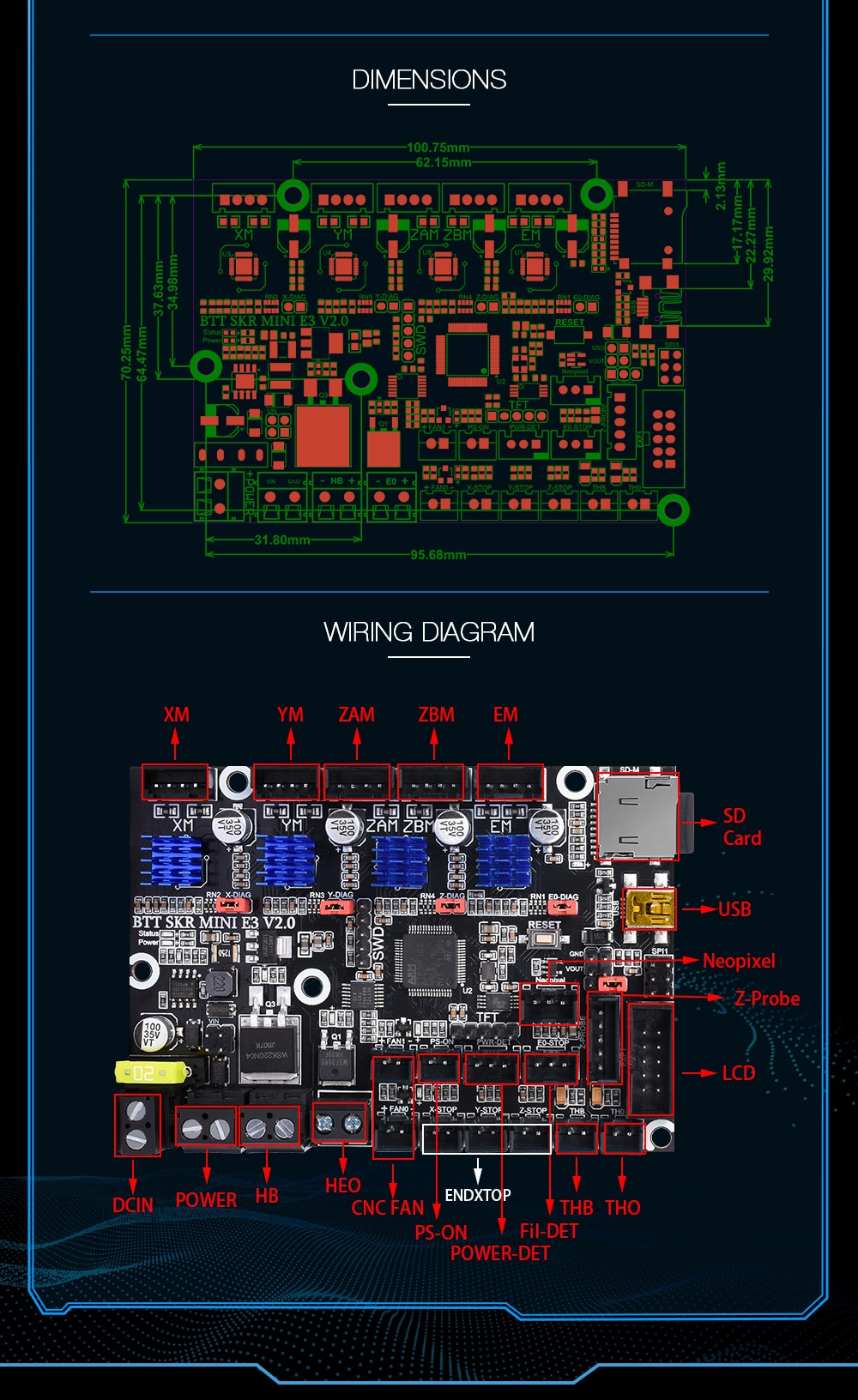 H5c6a823e40b745ebab31e0ad668a22d5V BIGTREETECH SKR MINI E3 V2 32Bit 3D Motherboard TMC2209 3D Printer Parts For Ender 3/5 Pro Upgrade BTT SKR V1.4 Turbo SKR 2