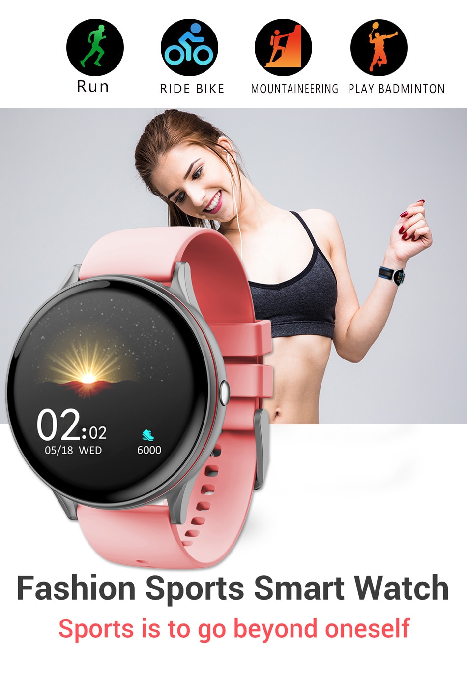 H63f03104940845f8a3029c9e1dde90b82 Women Men Smart Electronic Watch Luxury Blood Pressure Digital Watches Fashion Calorie Sport Wristwatch DND Mode For Android IOS