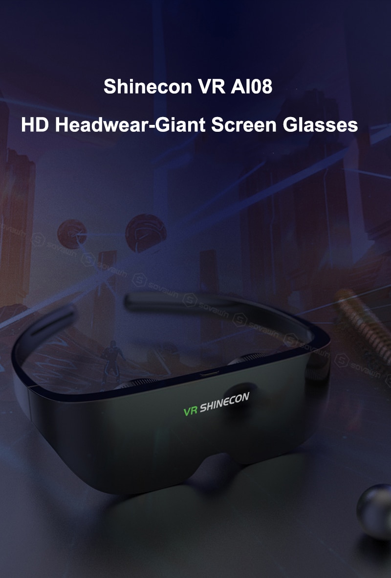 H6b43de378a824f9694c837fb7c9fd5242 Shinecon VR Headset AI08 Giant Screen Same Screen Stereo Cinema 3D Glasses Pro Virtual Reality VR For iPhone Android Smartphone