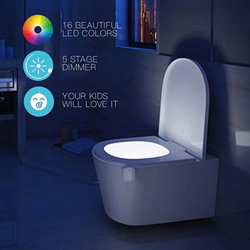 H6c25ff1127c64945b053de5a0c4a9473o PIR Motion Sensor Toilet Seat Night Light 16Colors Waterproof Backlight For Toilet Bowl LED Luminaria Lamp WC Toilet Light