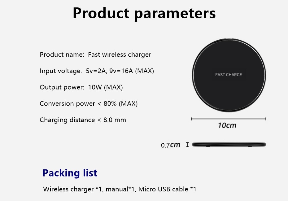 H7eb3f5fdac814ce1828a870632a03d8eR Fast Wireless Charger Pad for Iphone Qi Wireless Charging Stand for Android Phone Car Wireless Charger Auto