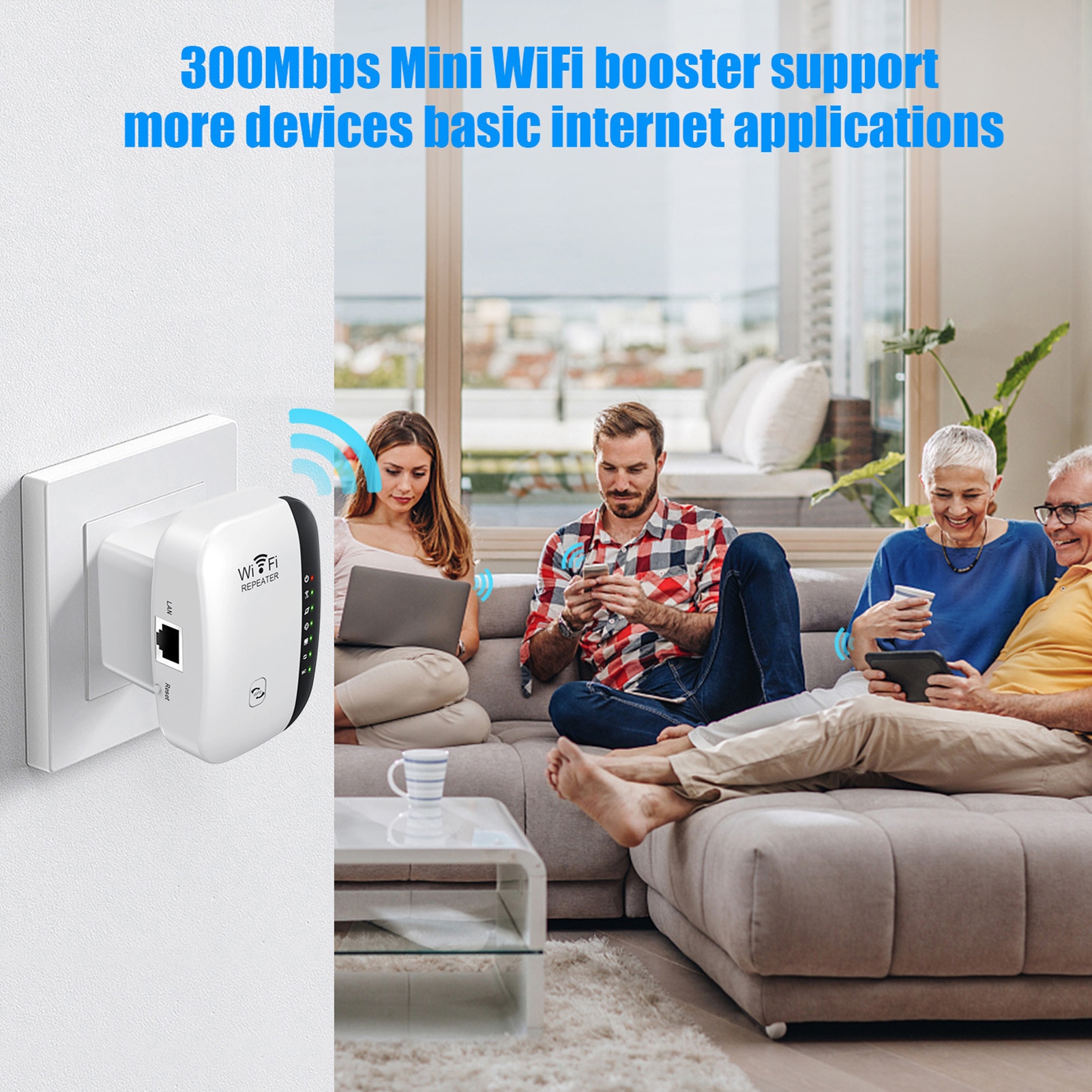 H85b5606d3ced4f37ac7f6115bdd8f927g Wireless Wifi Repeater Wi Fi Range Extender Router Wi Fi Signal Amplifier 300Mbps WiFi Booster 2.4G Wi Fi Reapeter Access Point