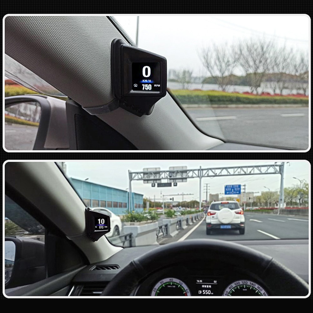 U629b9db58cc14b1fa96b9cedc445d22bL OBD GPS Dual System Head up Display Display Car Digital Hud GPS Speedometer 2 Inches LCD Overspeed Alarm Car Speed Projector