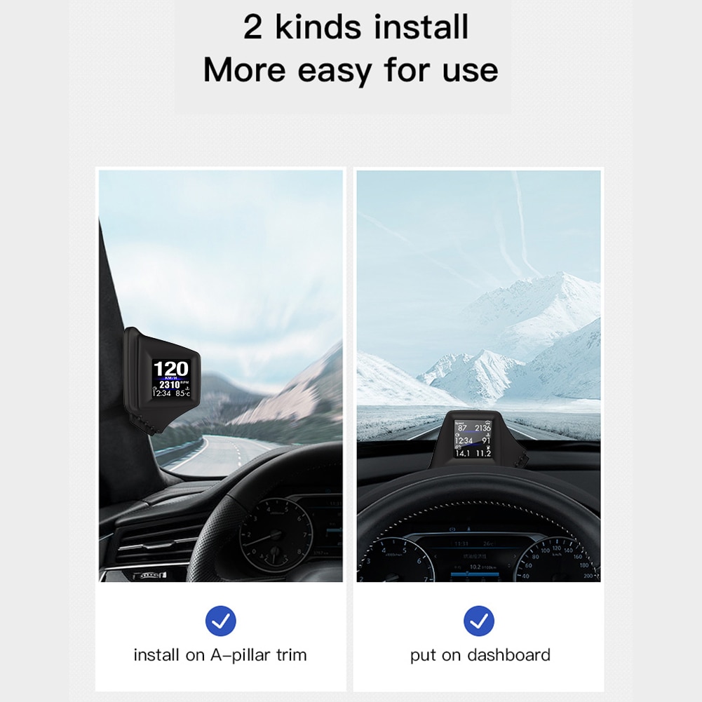 Udfcde704ecb141f69856f6e2fe89fa5e0 OBD GPS Dual System Head up Display Display Car Digital Hud GPS Speedometer 2 Inches LCD Overspeed Alarm Car Speed Projector