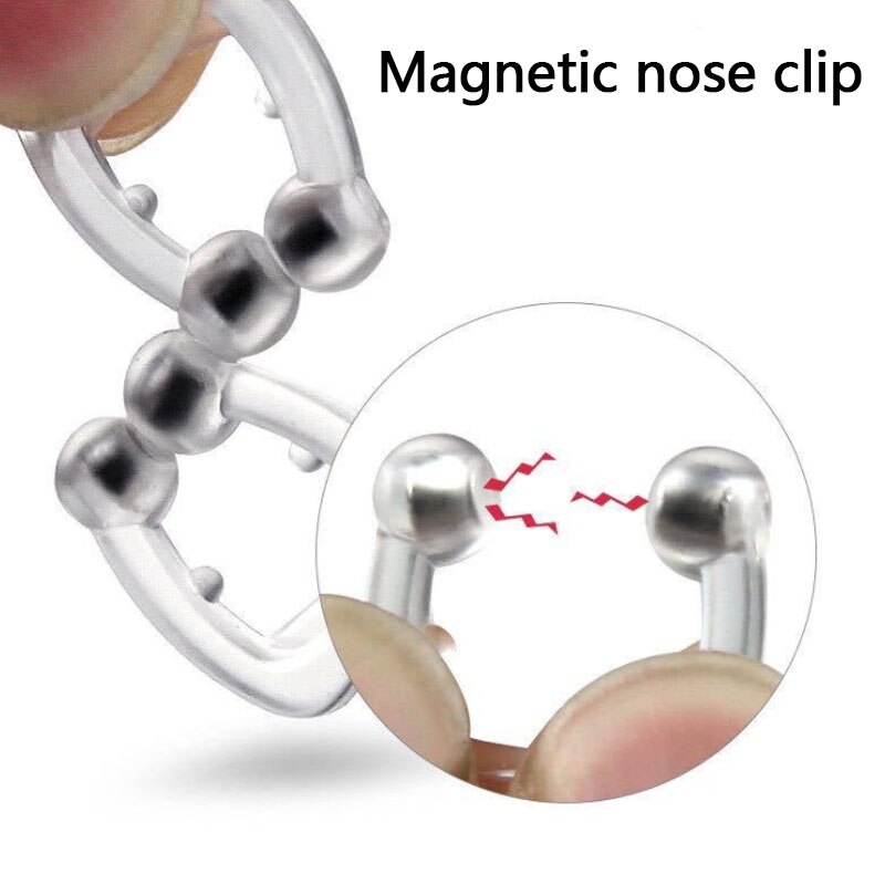 H084db9f4a89a4822840d34055775f703y 2/4 Pc Magnetic Anti Snoring Device Silicone Anti Snore Stopper Nose Clip Tray Sleeping Aid Apnea Guard Night Device With Case