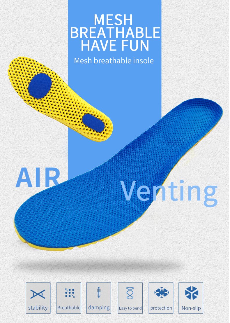 H08878e9dc0954d25894d0b964487230aC Memory Foam Insoles For Shoes Sole Mesh Deodorant Breathable Cushion Running Insoles For Feet Man Women Orthopedic Insoles