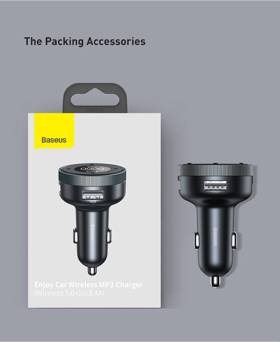 H2509048835cb437db82c8d542067b1d13 image H2509048835cb437db82c8d542067b1d13 Baseus FM Transmitter Car Wireless Bluetooth compatible 5.0 Adapter Handsfree Aux Audio Receiver MP3 Player USB Fast Car Charger