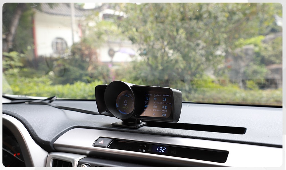 H30d9cefc67ca4a15a6cc8f3d4e35b52bg Vjoy Hawk 3.0 Car HUD Multi Function Dashboard Head Up Display OBD2 GPS Smart Speedometer Auto Gauge Alarm System Turbo Boost