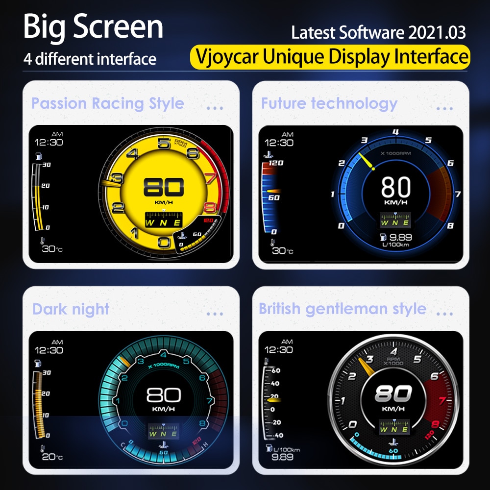 H6f60699931f548aea821d91da0481763c Vjoy Hawk 3.0 Car HUD Multi Function Dashboard Head Up Display OBD2 GPS Smart Speedometer Auto Gauge Alarm System Turbo Boost