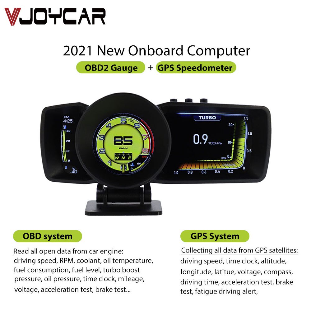 H82ec1a2ac4d84b92948574bc05f03725r Vjoy Hawk 3.0 Car HUD Multi Function Dashboard Head Up Display OBD2 GPS Smart Speedometer Auto Gauge Alarm System Turbo Boost
