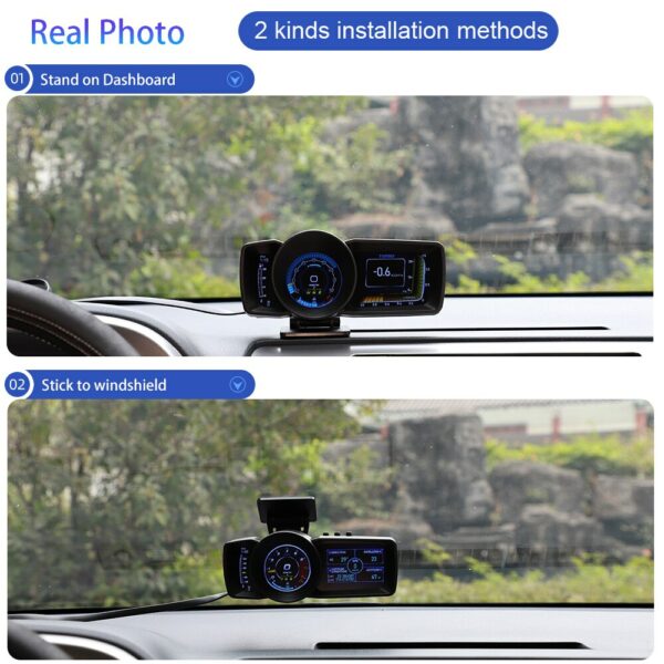 Vjoy Hawk 3.0 Car HUD Multi-Function Dashboard Head Up Display OBD2 GPS Smart Speedometer Auto Gauge Alarm System Turbo Boost - Image 6
