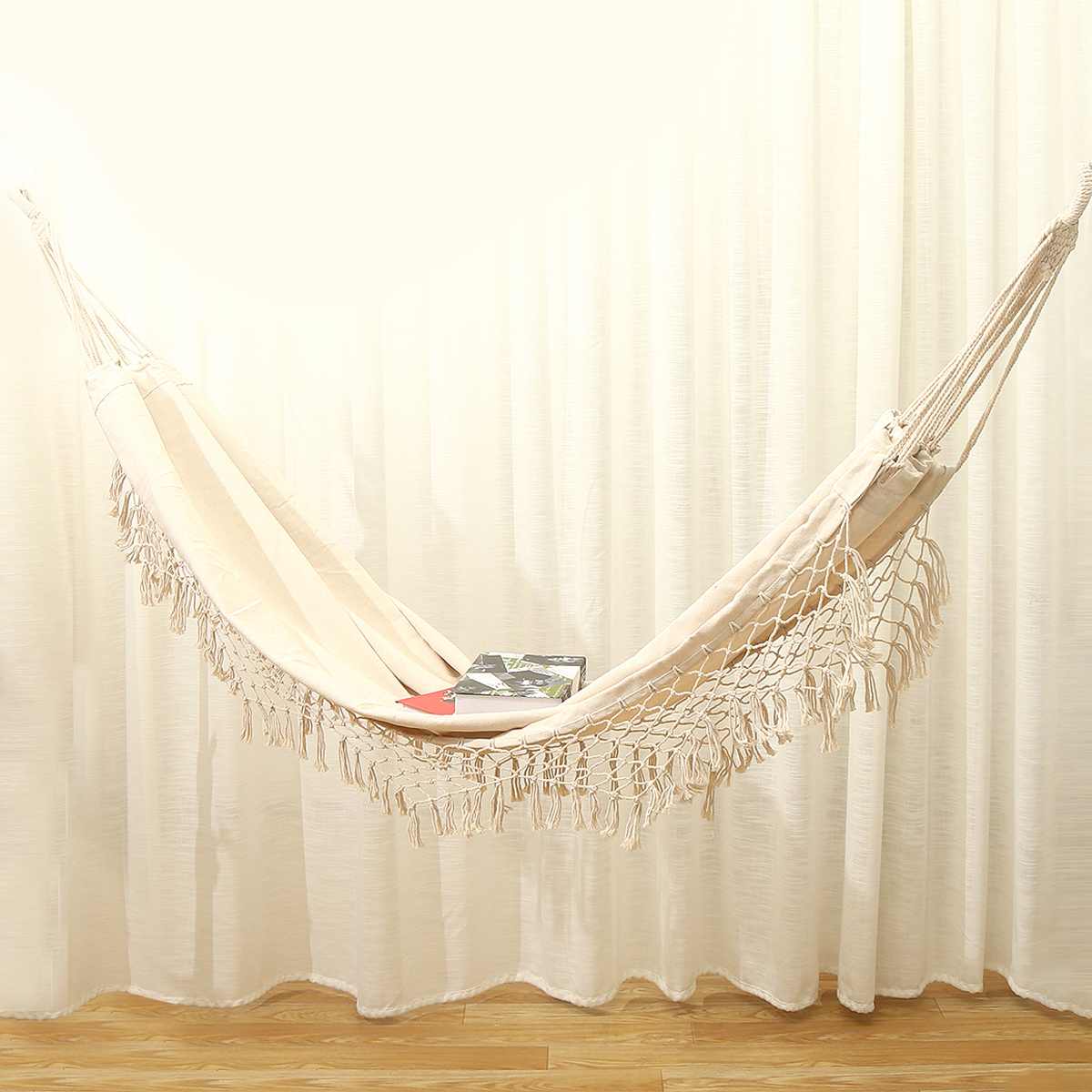 H5fbc06b57b0b4fbdbf640661f01f4344t image H5fbc06b57b0b4fbdbf640661f01f4344t 2 Person Maximum 200kg Hammock Large Brazilian Macrame Fringe Double Hammock Swing Net Chair Out/Indoor Hanging Hammock Swings