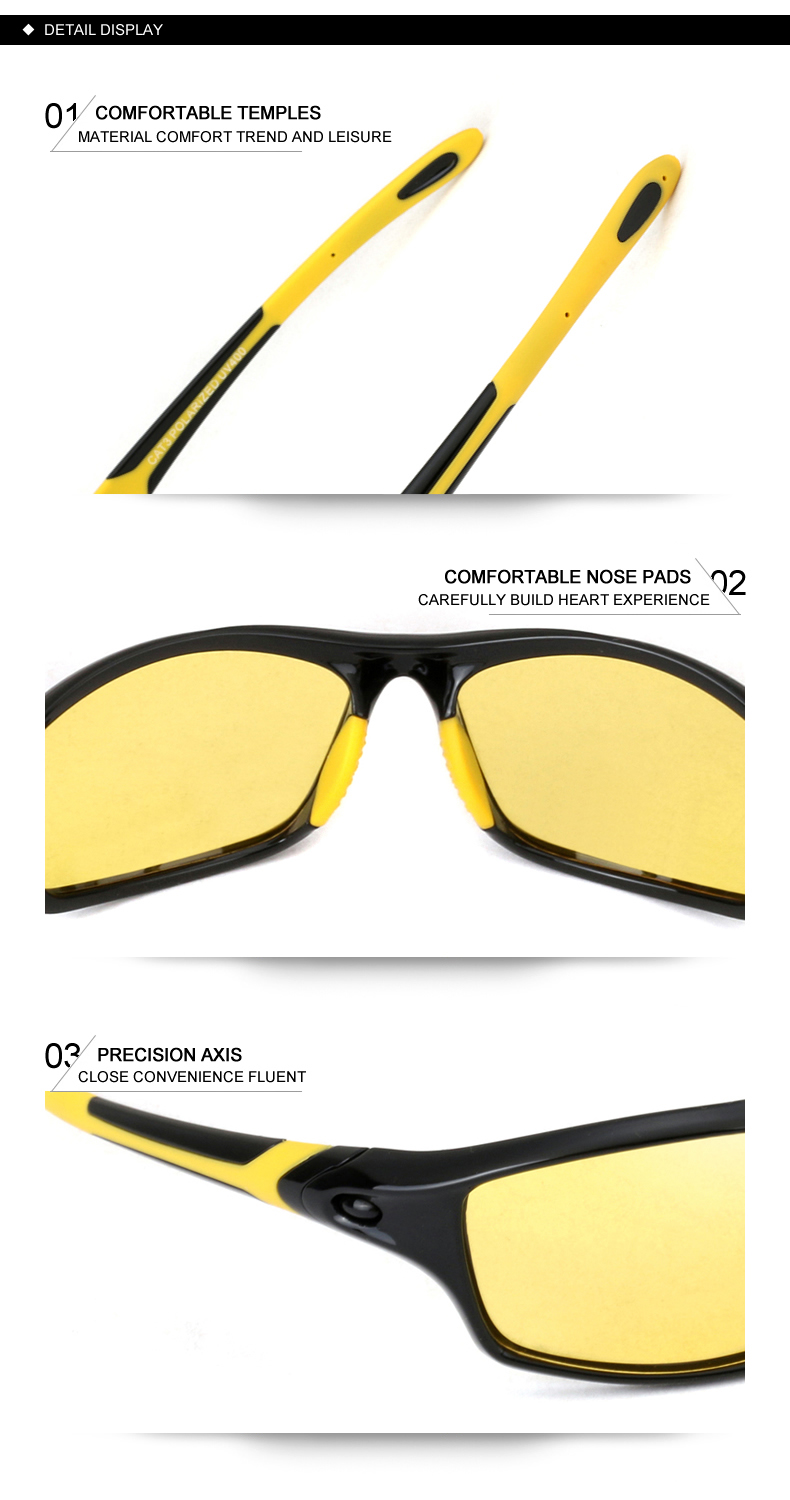 %name image %name POLARSNOW Night Vision Glasses Polarized Lens TR90 Rubber Goggles Safe Night Driving Eyewear Top Quality Men Oculos P8633Y