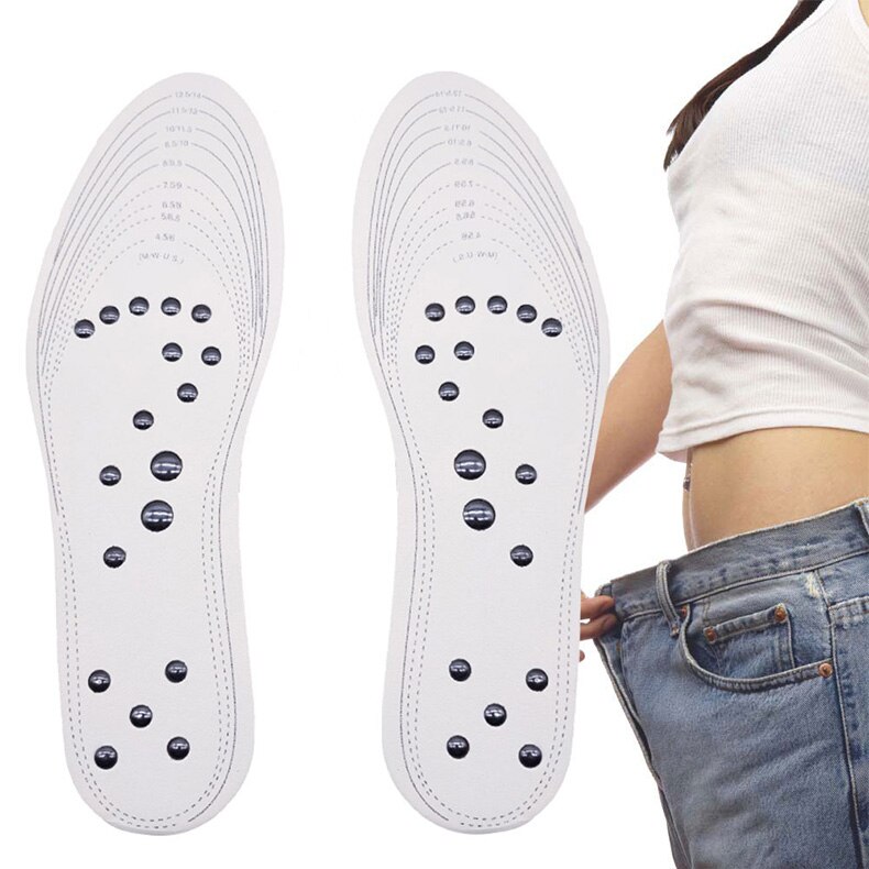 Hda7e95e0da2c44f6bc217bbfbdee02810 18 magnets Unisex Magnetic Therapy Massage Insoles Foot Acupressure Shoe Pads Therapy Slimming Insoles for Weight Loss