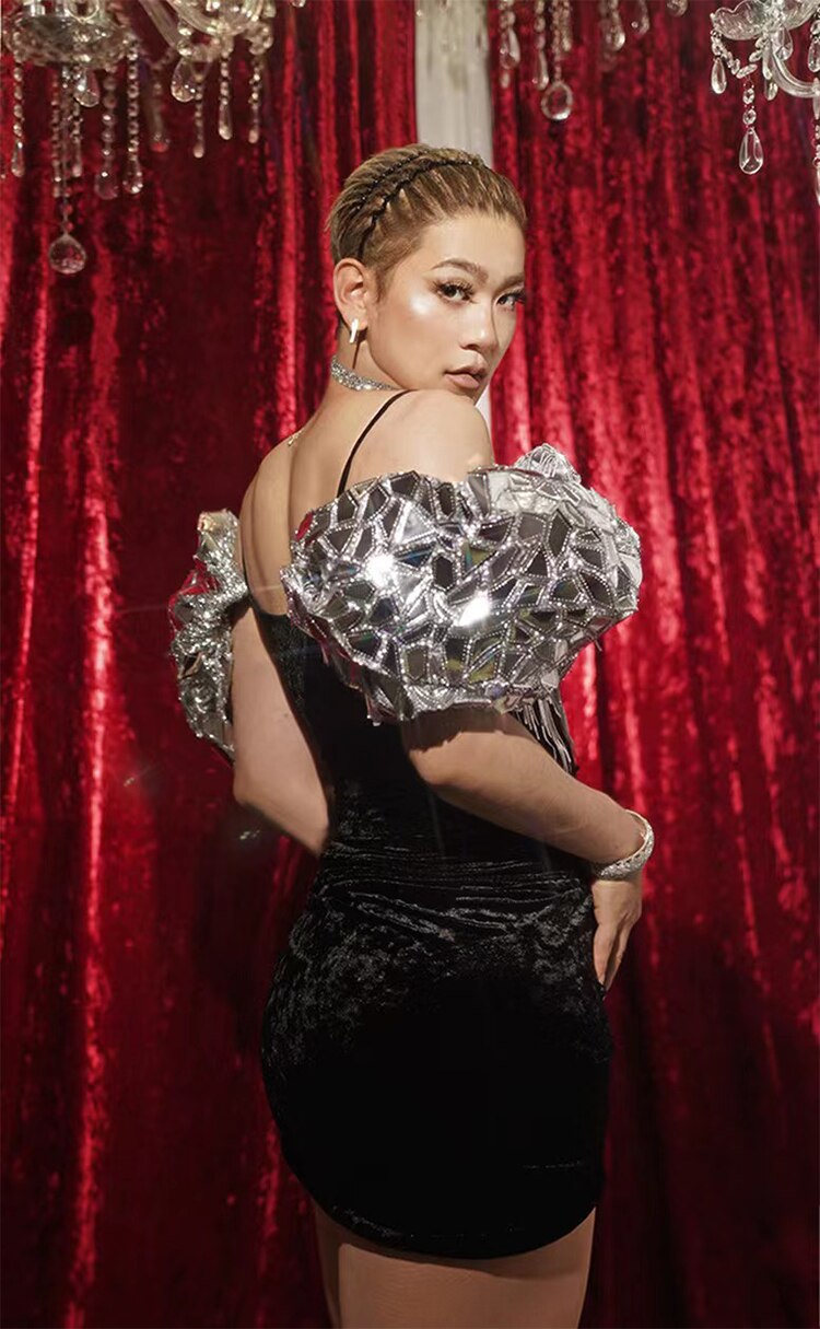 S21d675721aa344519bbcfffbb4e0ba86t image S21d675721aa344519bbcfffbb4e0ba86t sexy black dress fringes sequins tassel dresses women birthday party club Dance drag queen dance performance festival outfits