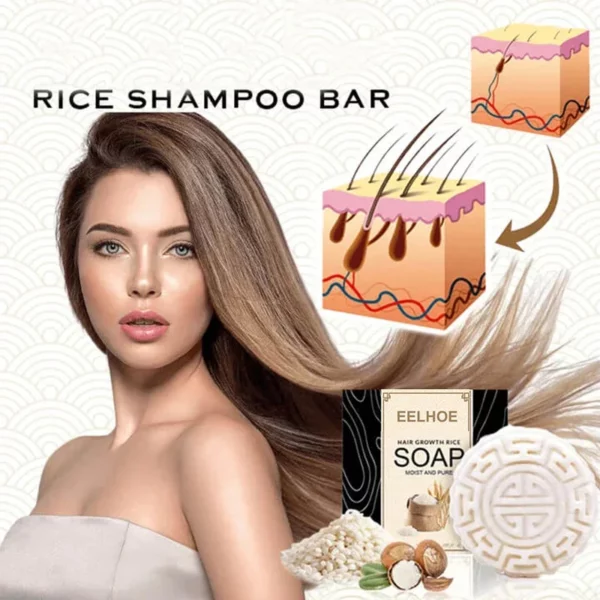 1pc Solid Rice Shampoo Bar Citrus Scent Hair Growth Shampoo Soap Hair Regrow Shampoos Moisturizing Anti Hair Loss Treatments - Image 3