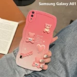 Phone Case for Samsung Galaxy M53 A01 Galaxy A24 A34 Galaxy A54 A70 A71 Wavy Gradient 3D Sweet Bear Bracelet Protection Cover
