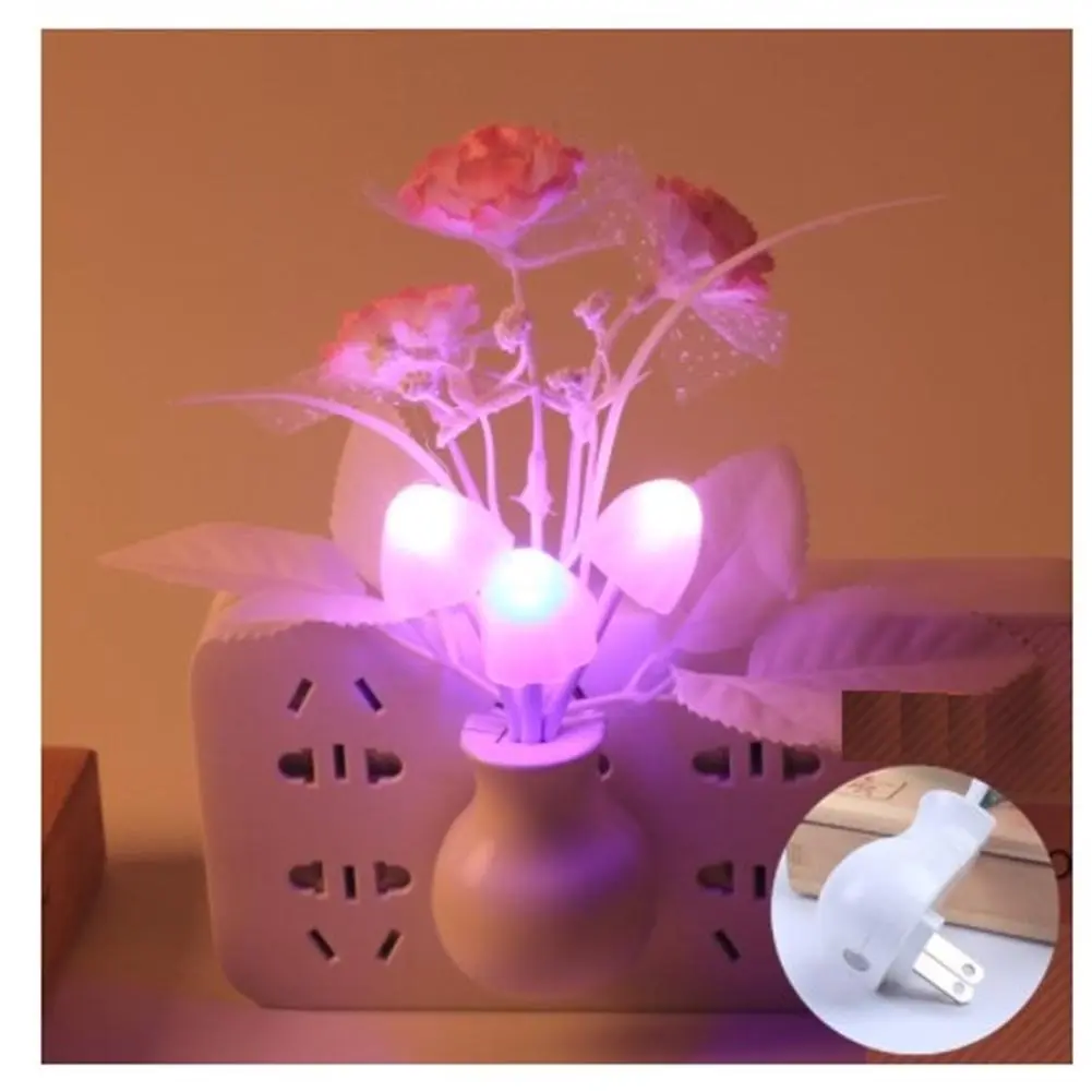 %name LED Lilac Night Light Lamp Colorful Rose Mushroom Lamp Romantic Lilac Night Lighting for Home Art Decor US/EU Plug