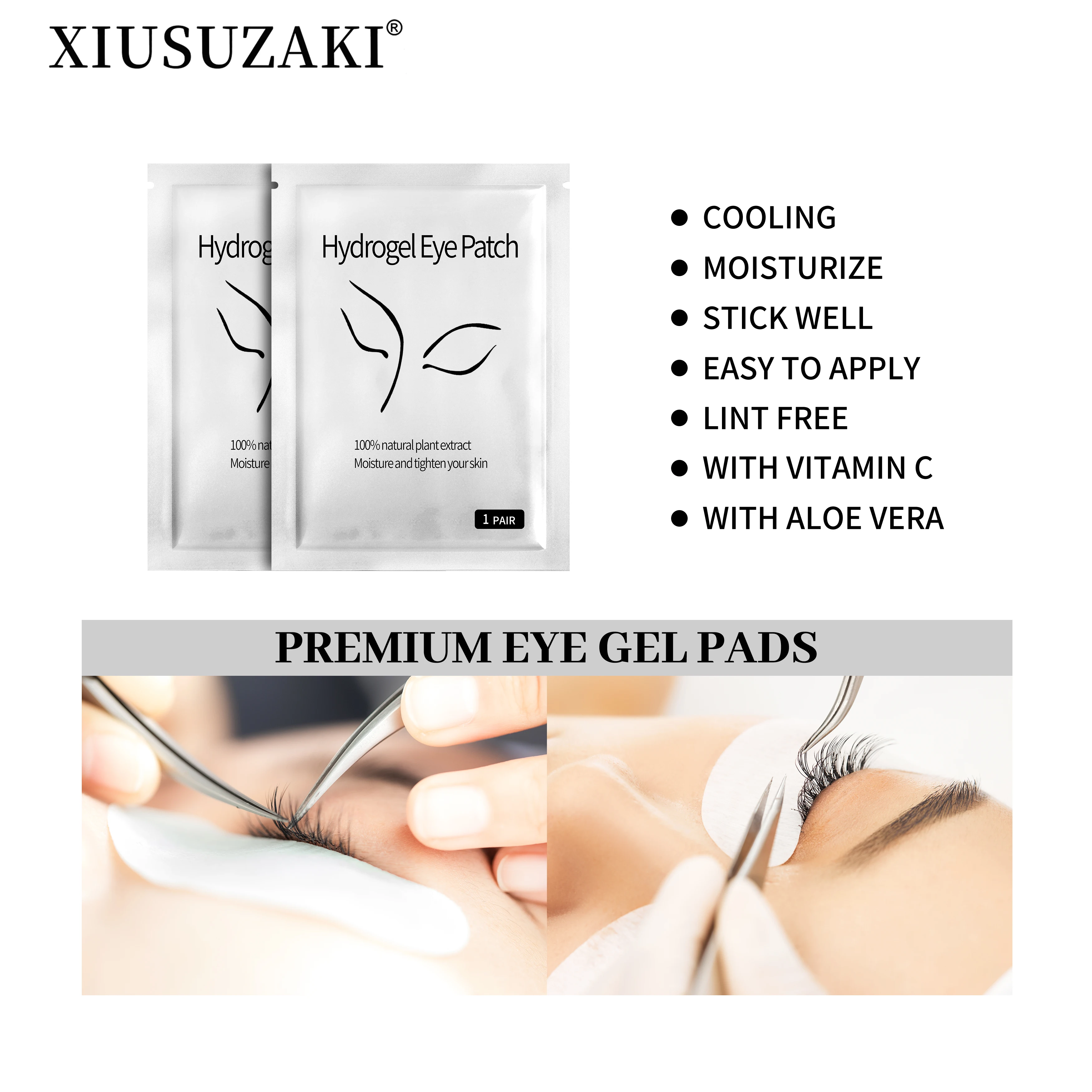 %name XIUSUZAIKI 50pairs/pack New Patches Eyelash Under Eye Pads Lash Eyelash Extension Paper Patches Eye Tips Sticker Make Up Tools