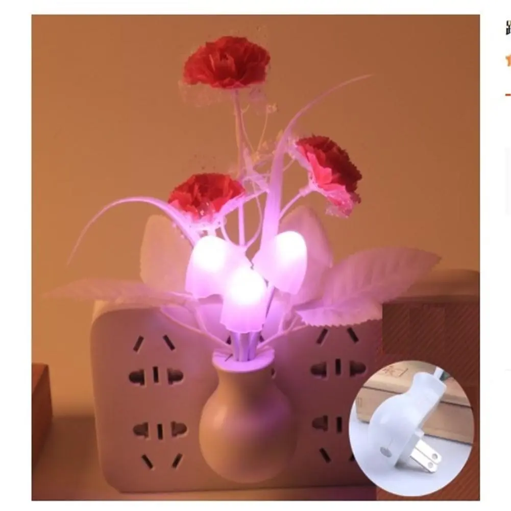 %name LED Lilac Night Light Lamp Colorful Rose Mushroom Lamp Romantic Lilac Night Lighting for Home Art Decor US/EU Plug