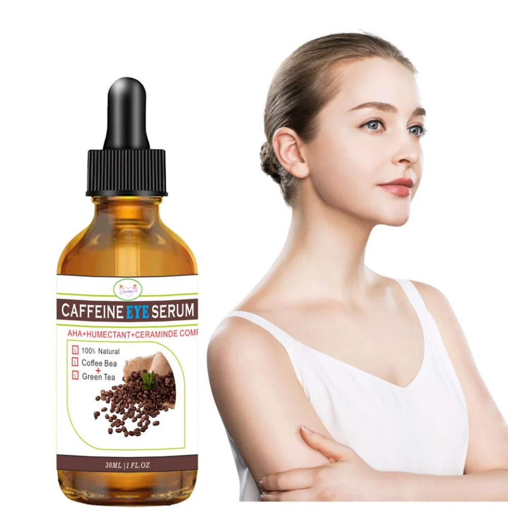 %name 30ml Caffeine Eye Serum Anti Wrinkle Removal Bag Eye Dark Circle Anti Aging Fade Fine Line Puffiness Essence Beauty Health Care