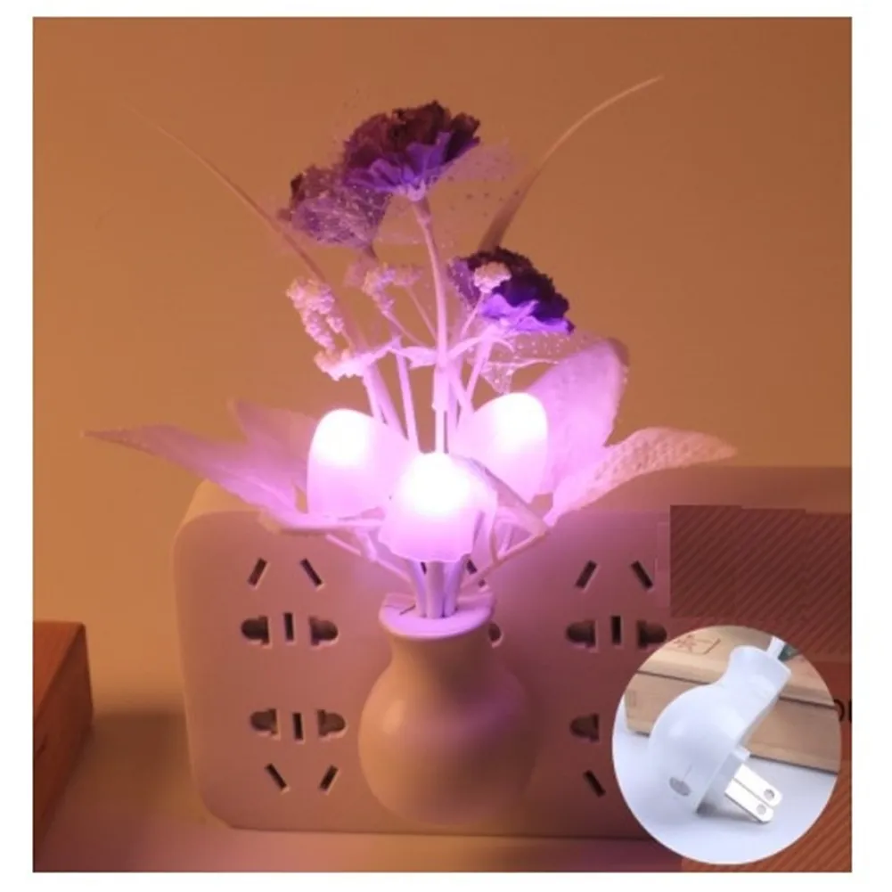 %name LED Lilac Night Light Lamp Colorful Rose Mushroom Lamp Romantic Lilac Night Lighting for Home Art Decor US/EU Plug