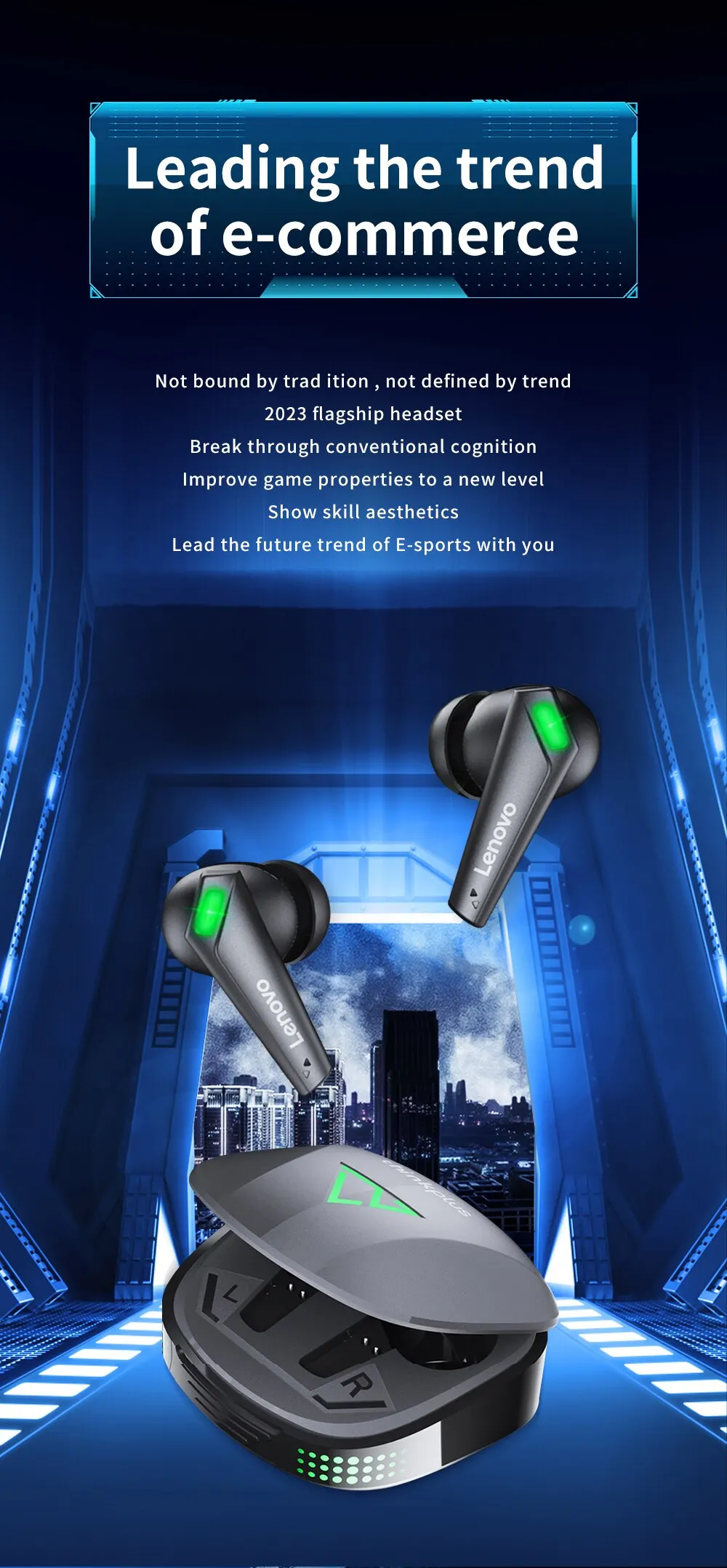 %name Lenovo Thinkplus Earphones XT85II Wireless Bluetooth 5.3 Gaming Headphones Waterproof Earbuds Noise Reduction Headset With Mic