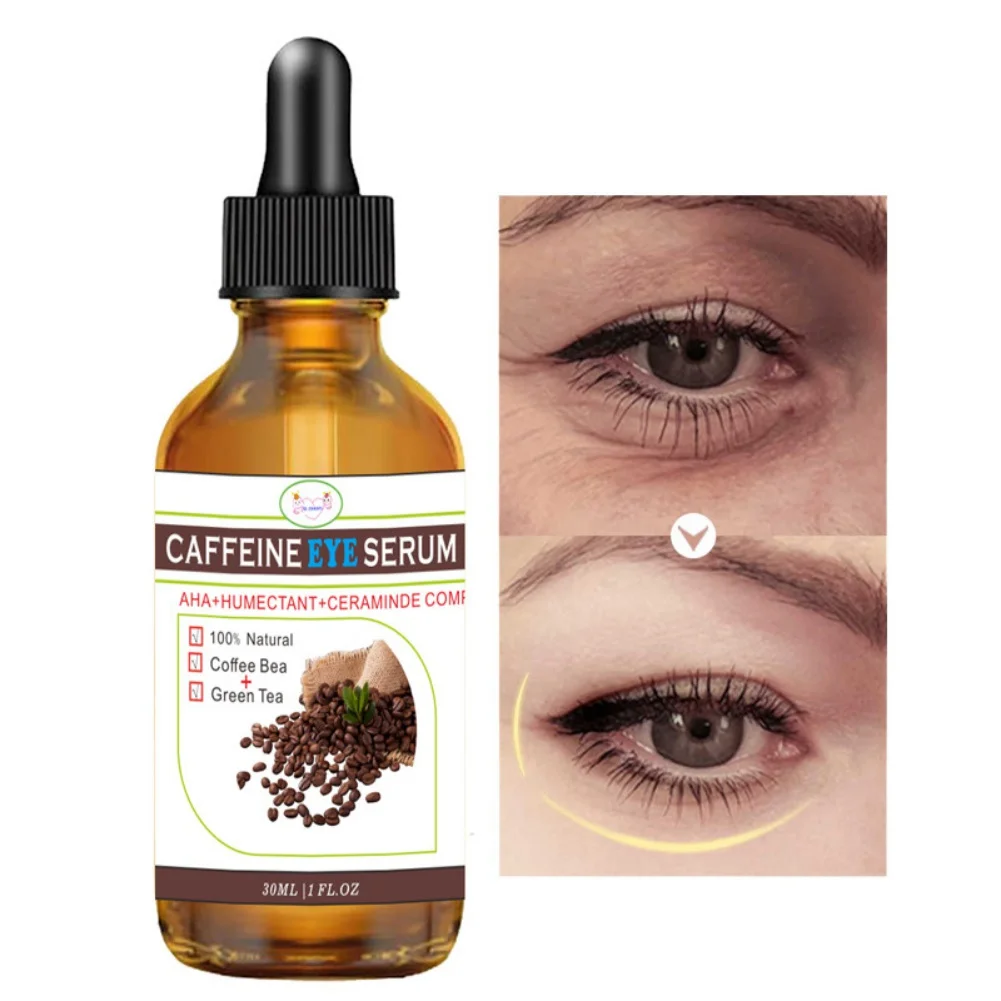 %name 30ml Caffeine Eye Serum Anti Wrinkle Removal Bag Eye Dark Circle Anti Aging Fade Fine Line Puffiness Essence Beauty Health Care