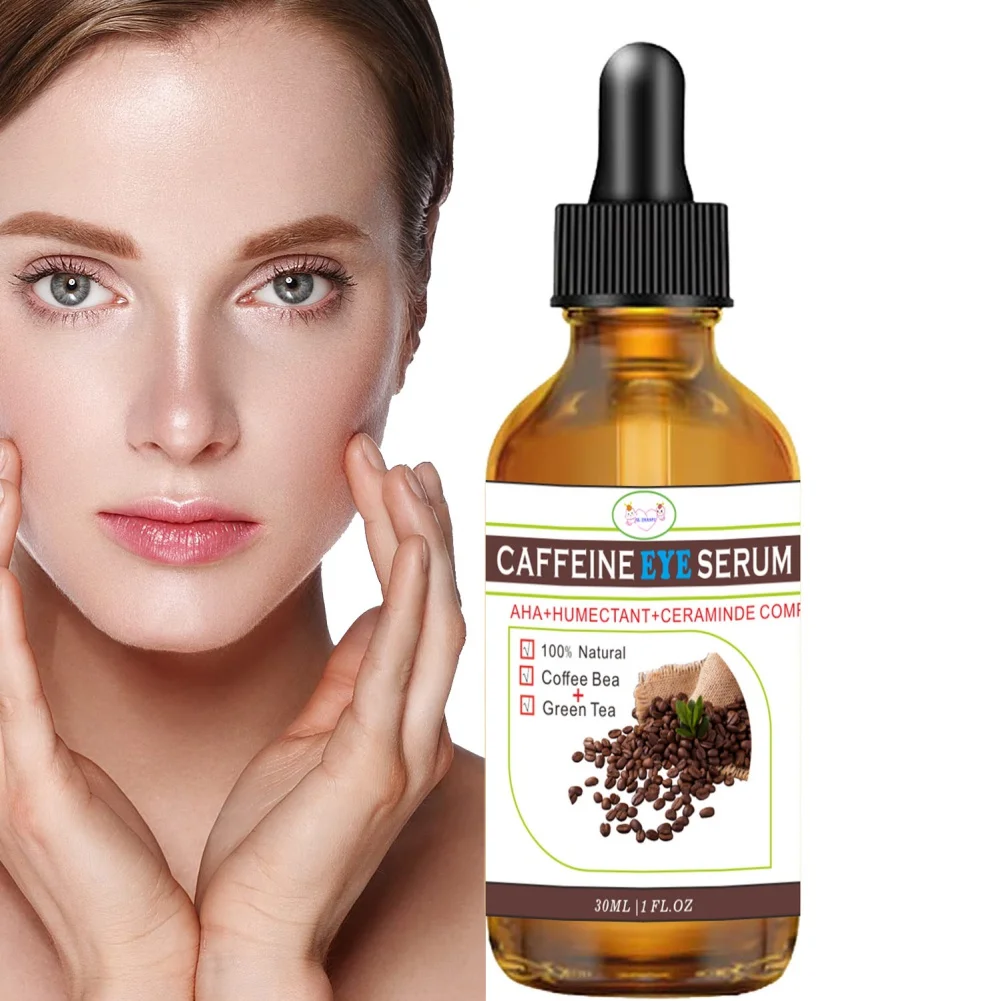 %name 30ml Caffeine Eye Serum Anti Wrinkle Removal Bag Eye Dark Circle Anti Aging Fade Fine Line Puffiness Essence Beauty Health Care