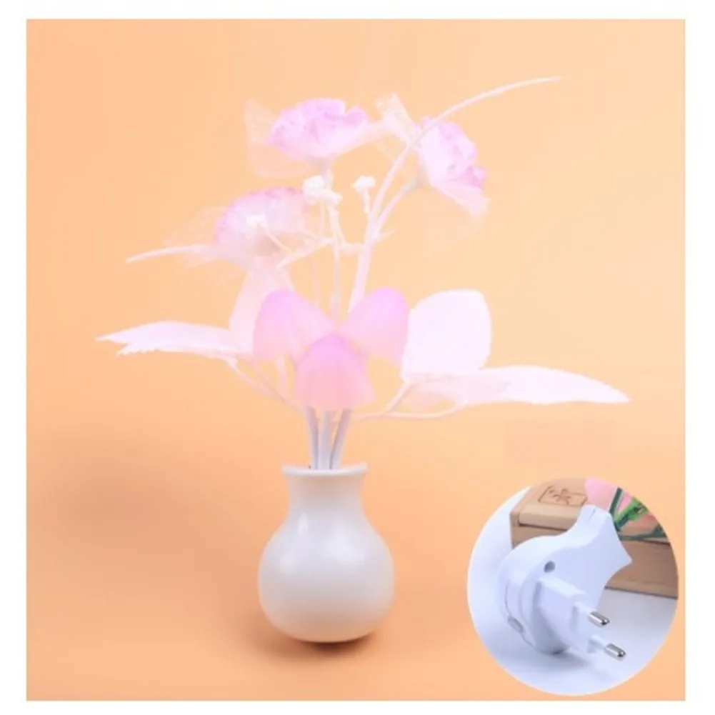 %name LED Lilac Night Light Lamp Colorful Rose Mushroom Lamp Romantic Lilac Night Lighting for Home Art Decor US/EU Plug