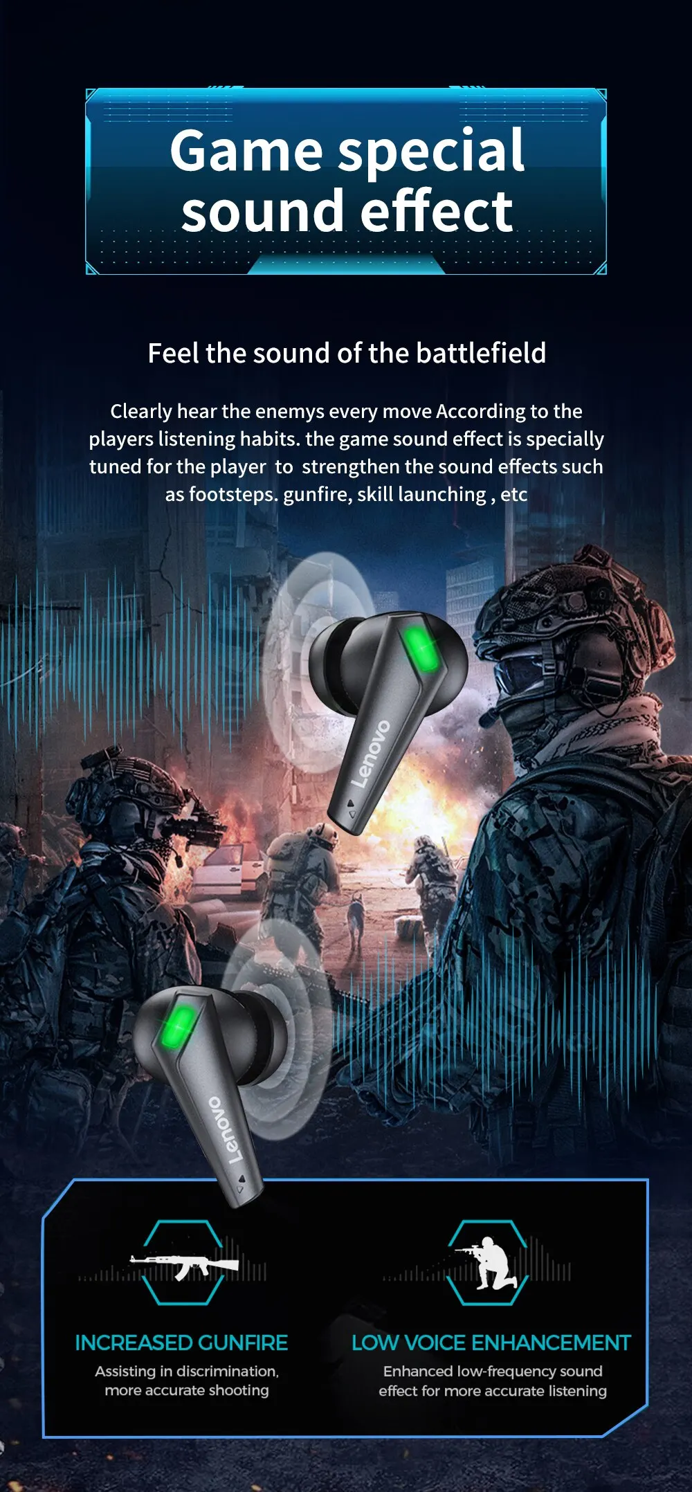 %name Lenovo Thinkplus Earphones XT85II Wireless Bluetooth 5.3 Gaming Headphones Waterproof Earbuds Noise Reduction Headset With Mic