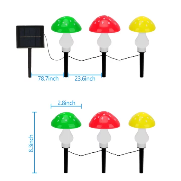Solar Mushroom Light Garden Outdoor Decor 8 Modes Waterproof Mushroom Lamp Pathway Landscape Yard Easter Halloween Xmas Sunlight - Image 2