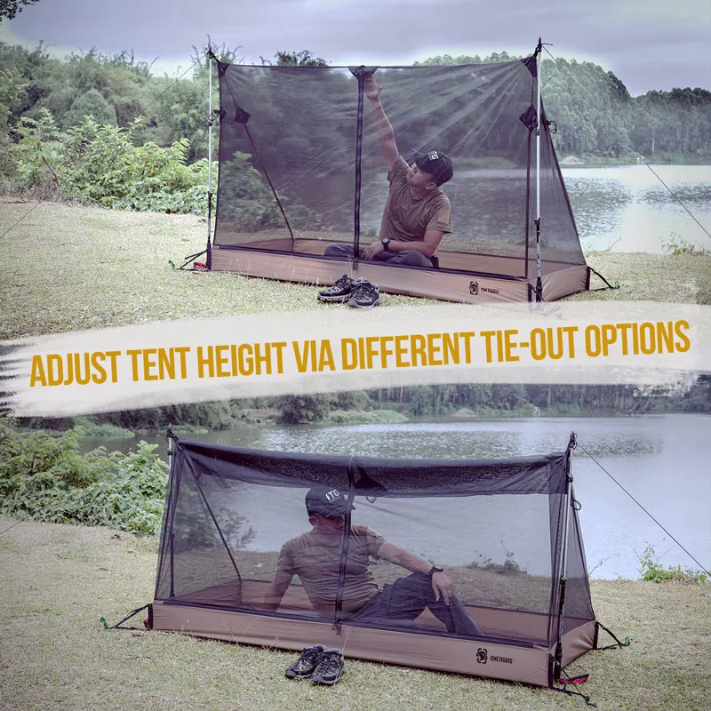OneTigris Outdoor Mesh Inner Tent 1 person Camping Shelter With Waterproof Tent Bathtub Floor For Hiking Survivalists Hunting - Image 3