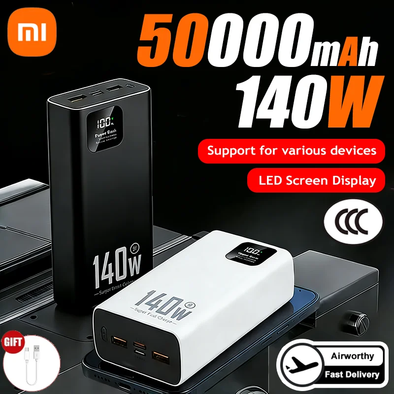 Xiaomi 140W 500000mAh Ultra Capacity Power Bank Super Fast Charging CCC Portable Battery Charger For IPhone Samsung 2026 New
