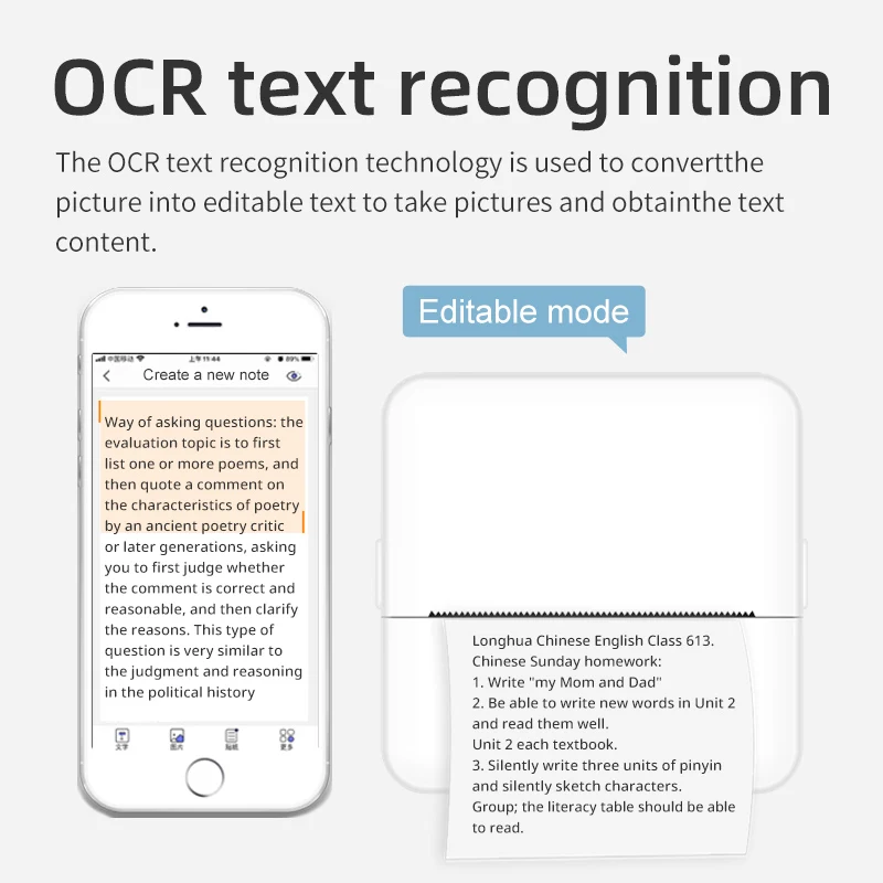 Mini HD Portable Label Thermal Printer Endurance Bluetooth Printer for Student Error Title Note Wrong Pocket Inkless Printing - Image 4