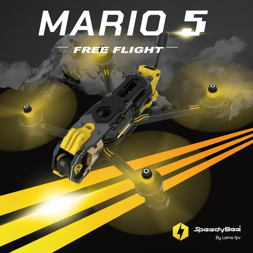 SpeedyBee Mario 5 Frame 5 inch DC / XH Version with Carbon Fiber Plate FPV Freestyle RC Racing Drone For O3 / O4 PRO - Image 2