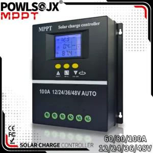 POWLSOJX MPPT 100A 80A 60A Solar Charge Controller 12V 24V 36V 48V Solar Panel Lead Acid/Lithium Battery Regulator Dual USB