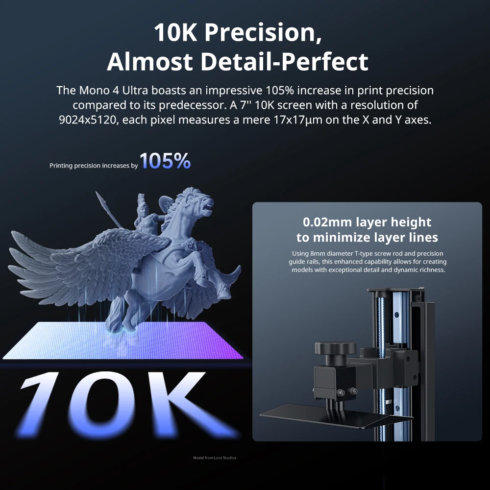 ANYCUBIC Photon Mono 4 Ultra LCD 3D Printer 7" 10K High Precision UV Resin 3D Printing 2.2L Build Volume Size 236mm*231mm*430mm - Image 2